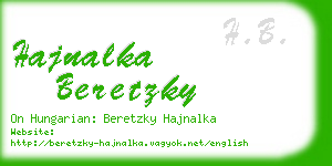 hajnalka beretzky business card